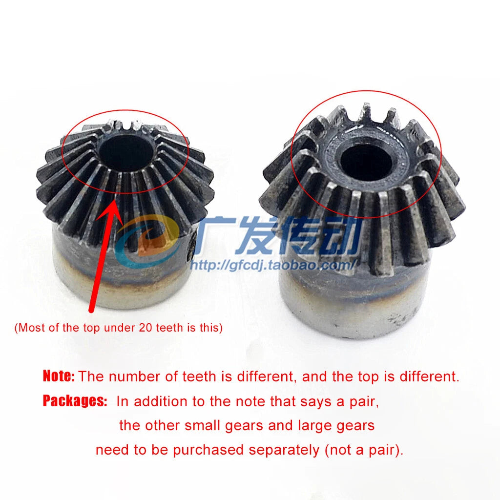 Bevel Gears 1 1.5 2 2.5 3 4 5 Mod 15-40 Teeth 45 Degree Bevels Carbon Steel Hard