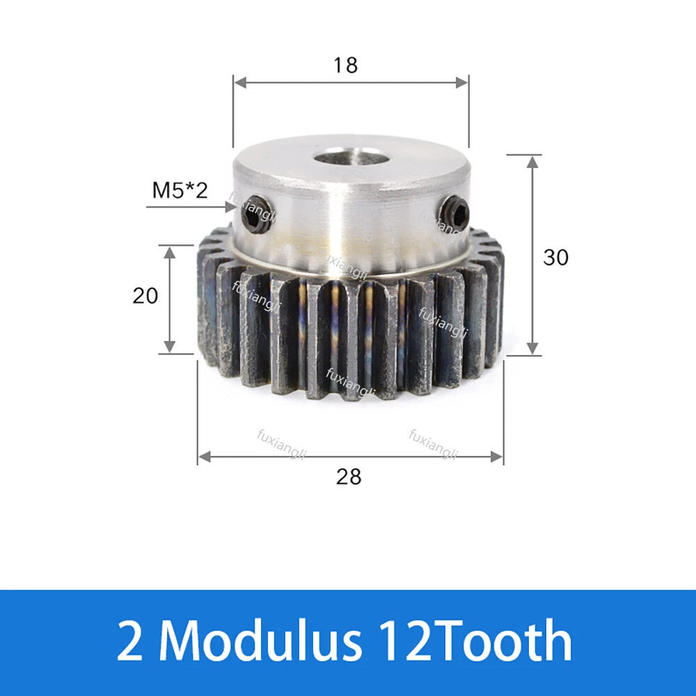 2 Mod 12-40Tooth Spur Gears pitch 6.28mm 45# Steel With Keyway Pinion Motor Gear