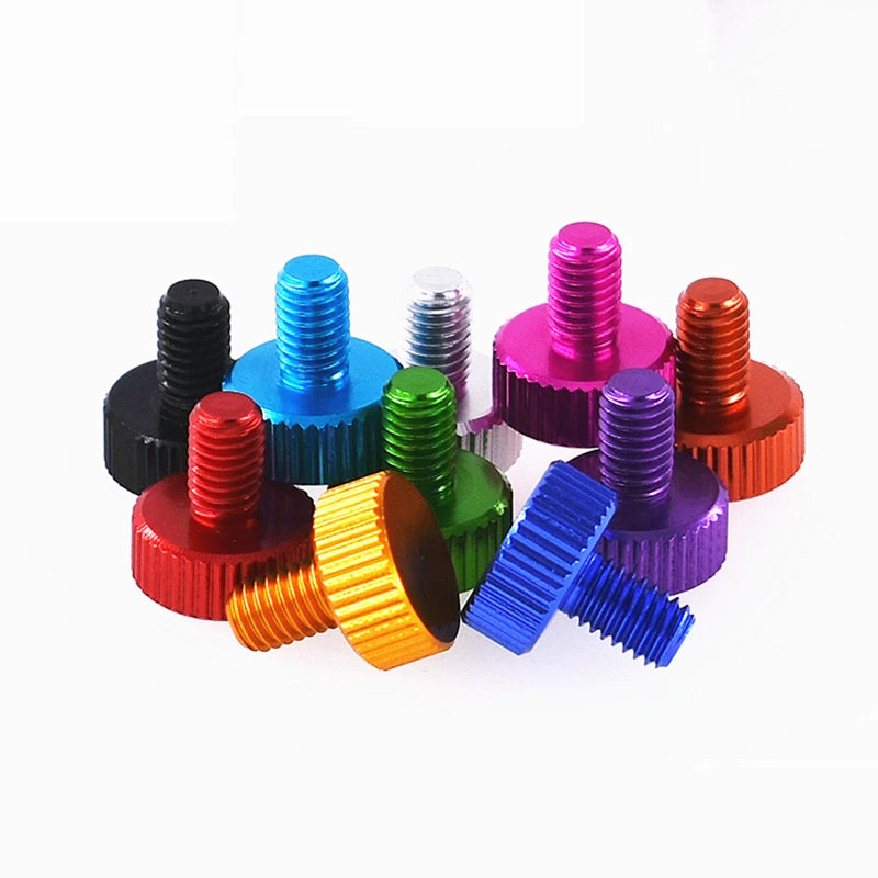 M2–M6 Aluminum Alloy Knurled Thumb Screws | Hand-Tighten Knob Bolts, 10 Colors