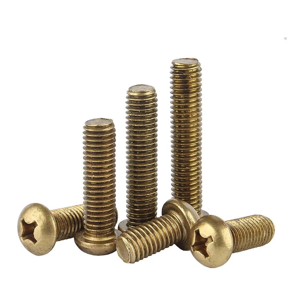 M4 M5 Solid Brass Pan Head Phillips Machine Screws — Multiple Lengths