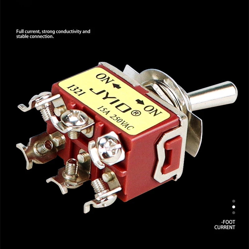 Metal Toggle Switch 250V AC 15A — On/Off Flick Switch for Dashboard & Panel (BEM / E-TEN)