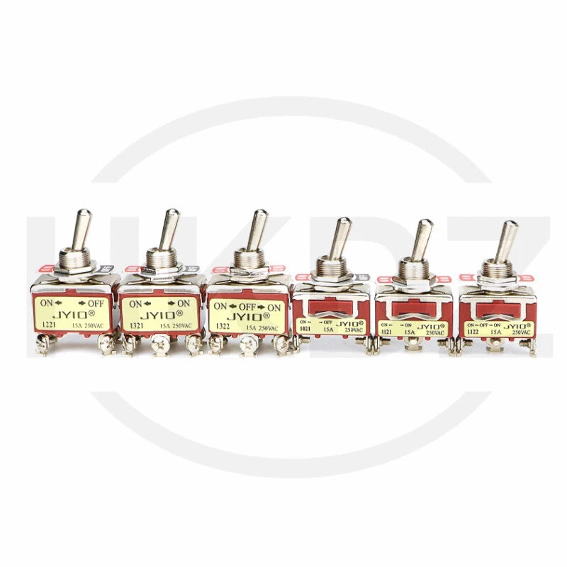 Metal Toggle Switch 250VAC 15A — SPST / SPDT / DPST / DPDT Panel Mount Flick Switch