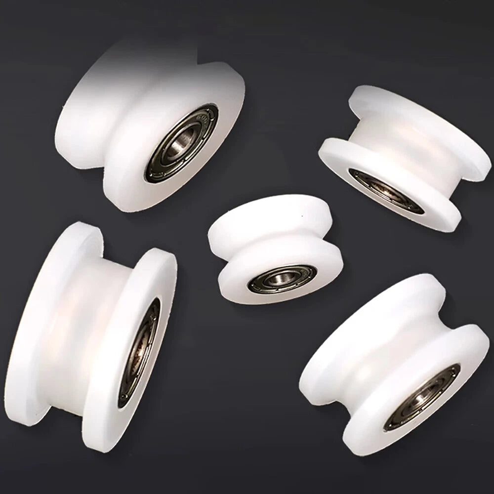 OD 30-85mm Nylon Pulley Wheel with Ball Bearing U/V/H Groove for Door and Window