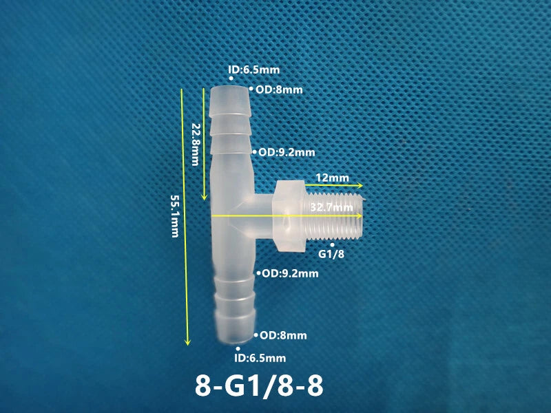 T-Type Plastic Pipe Fitting – Male Thread Barbed Tee Hose Connector (G & M Thread)