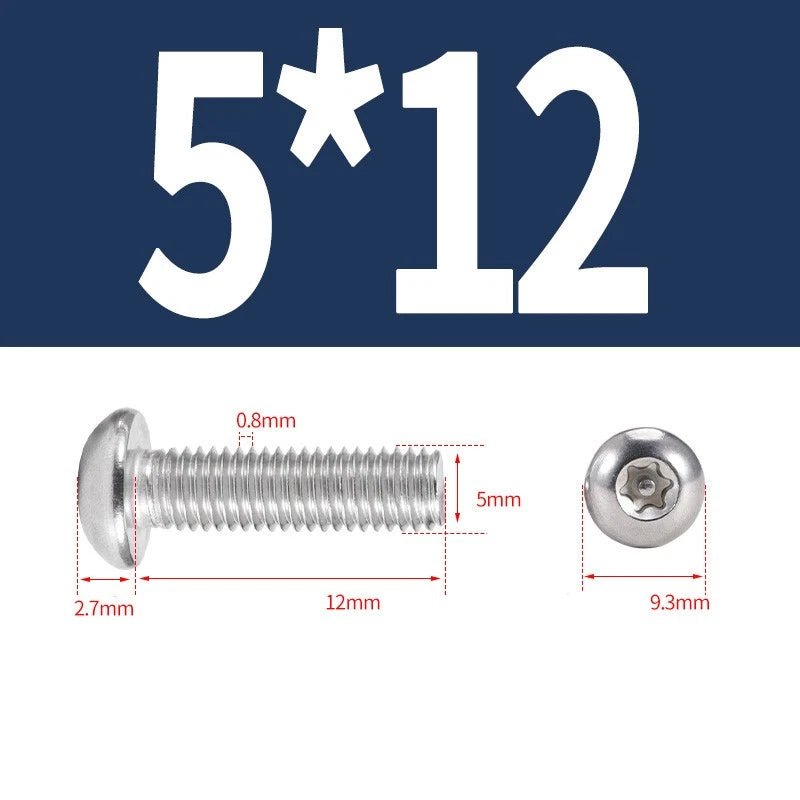M5 M6 A2 Stainless Pan Head Torx Pin Security Machine Screws | Anti - Vandal Bolts - HomeDIYer