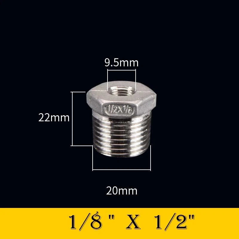 304 Stainless Steel Reducing Bush Adaptor | Male to Female NPT Pipe Fitting