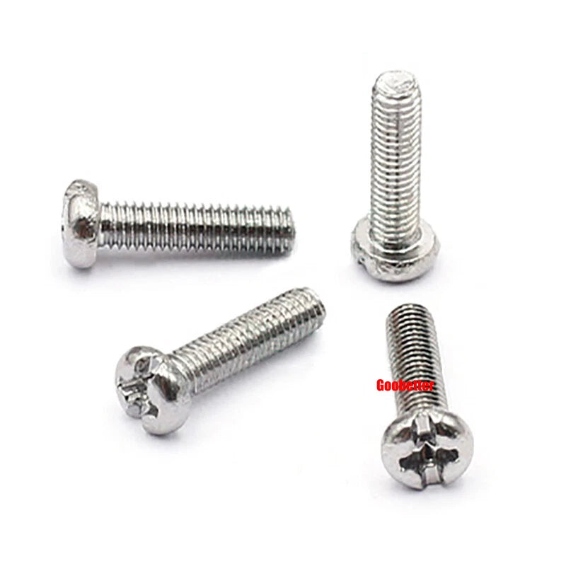 M3 Phillips Pan Head Machine Screws – 3mm to 43mm, Multiple Coatings (100–500 PCS)