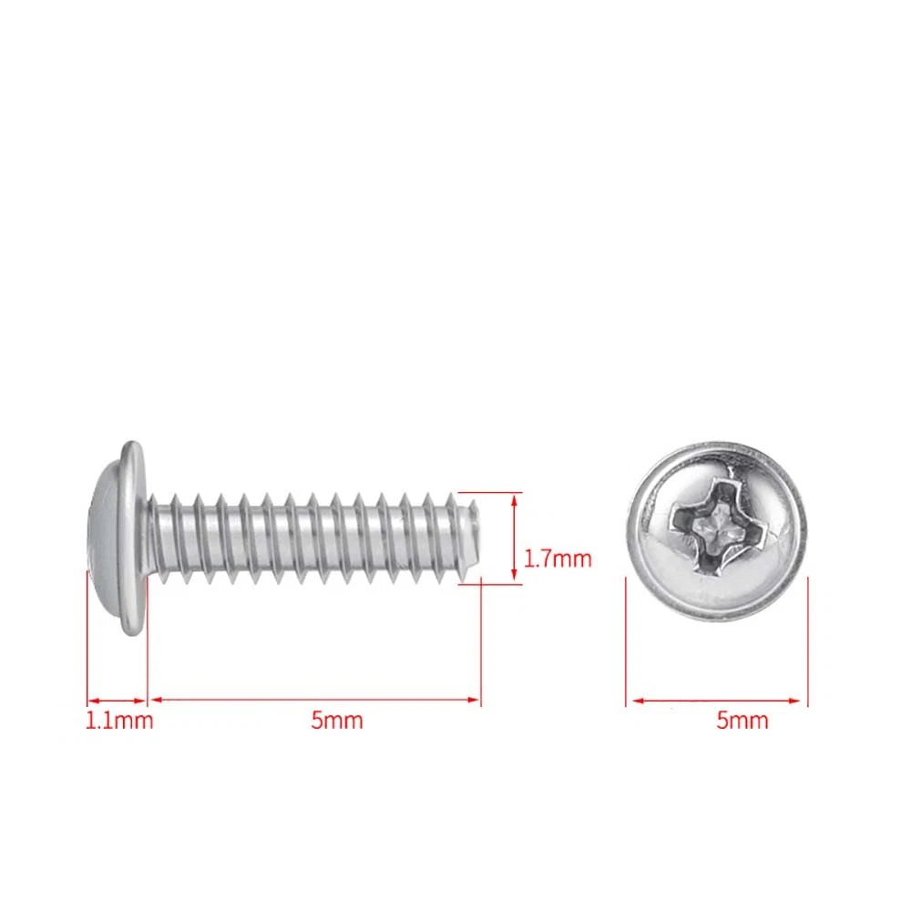 M1.7–M4 Stainless Steel Phillips Pan Head Machine Screws — 304 A2, Multiple Sizes