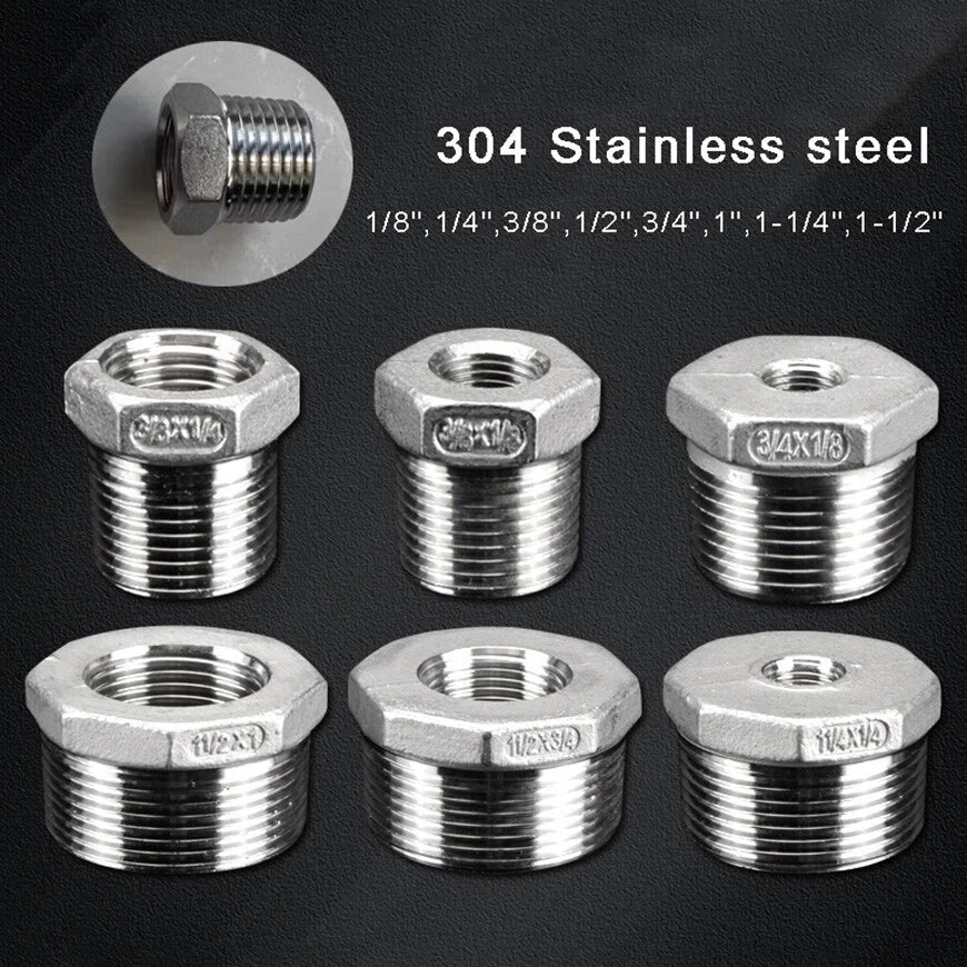 BSP Male to Female Reducing Bush Stainless Steel Pipe Fitting Adapter