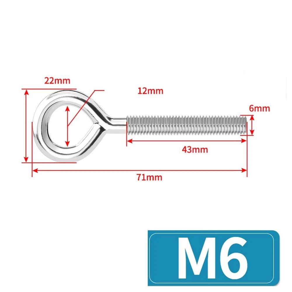 Metric Eye Bolt & Hook Screw — Stainless Steel, M4–M24, Standard & Left Hand Thread - HomeDIYer