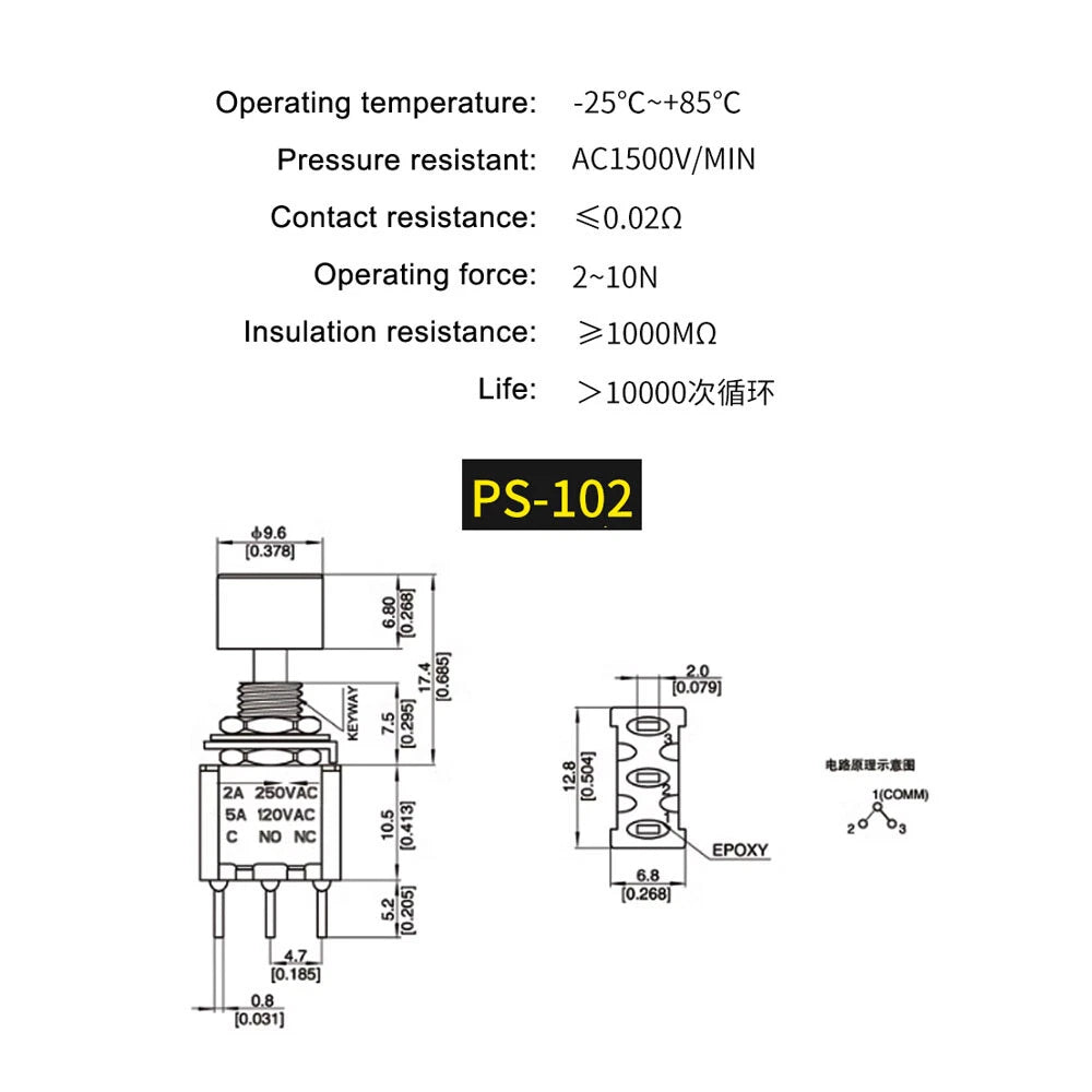 Toggle Switch Heavy Duty ON-OFF ON-ON ON-OFF-ON – MTS E-TEN PS DS438 Series 125VAC 250VAC