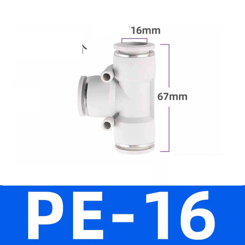 White Pneumatic Push Fit Connector Tube Pipe Joiner Air Water Lines Hose 4-16mm