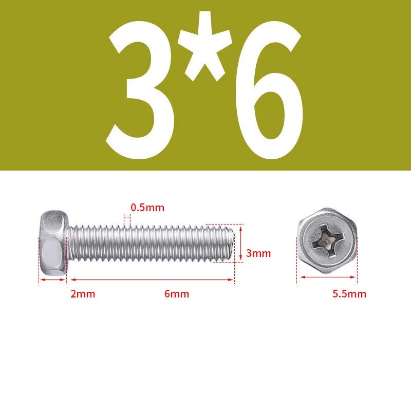 A2 Stainless Steel Hex Head Machine Screws – M3 M4 M5 M6 M8, Fully Threaded (304 Grade) - HomeDIYer