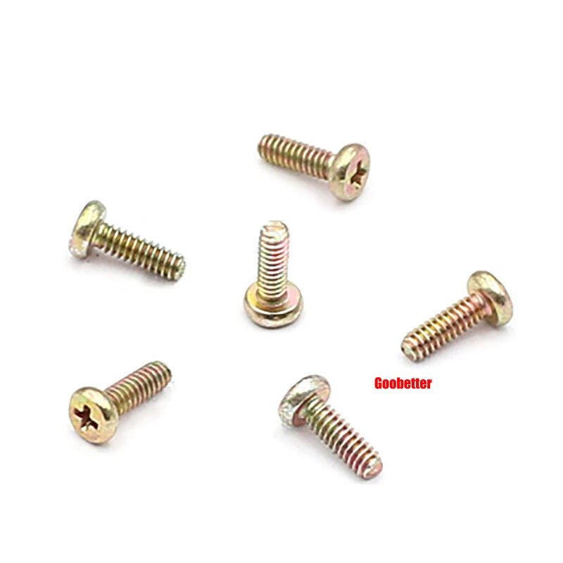 Phillips Pan Head Machine Screws M0.8 M1 M1.2 M1.4 M1.6 M1.7 — Cross Round Head Bolts, Multiple Coatings - HomeDIYer