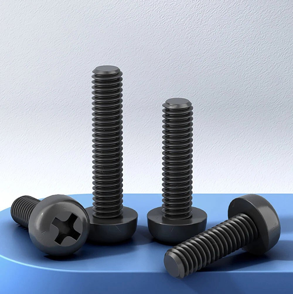 M5 M6 M8 Nylon Phillips Pan Head Machine Screws – Black & White - HomeDIYer