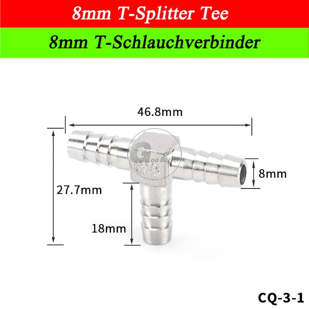 A2 Stainless Steel 8-41mm Barbed Hose Connector,Hosetail Pipe Air Water Oil Fuel