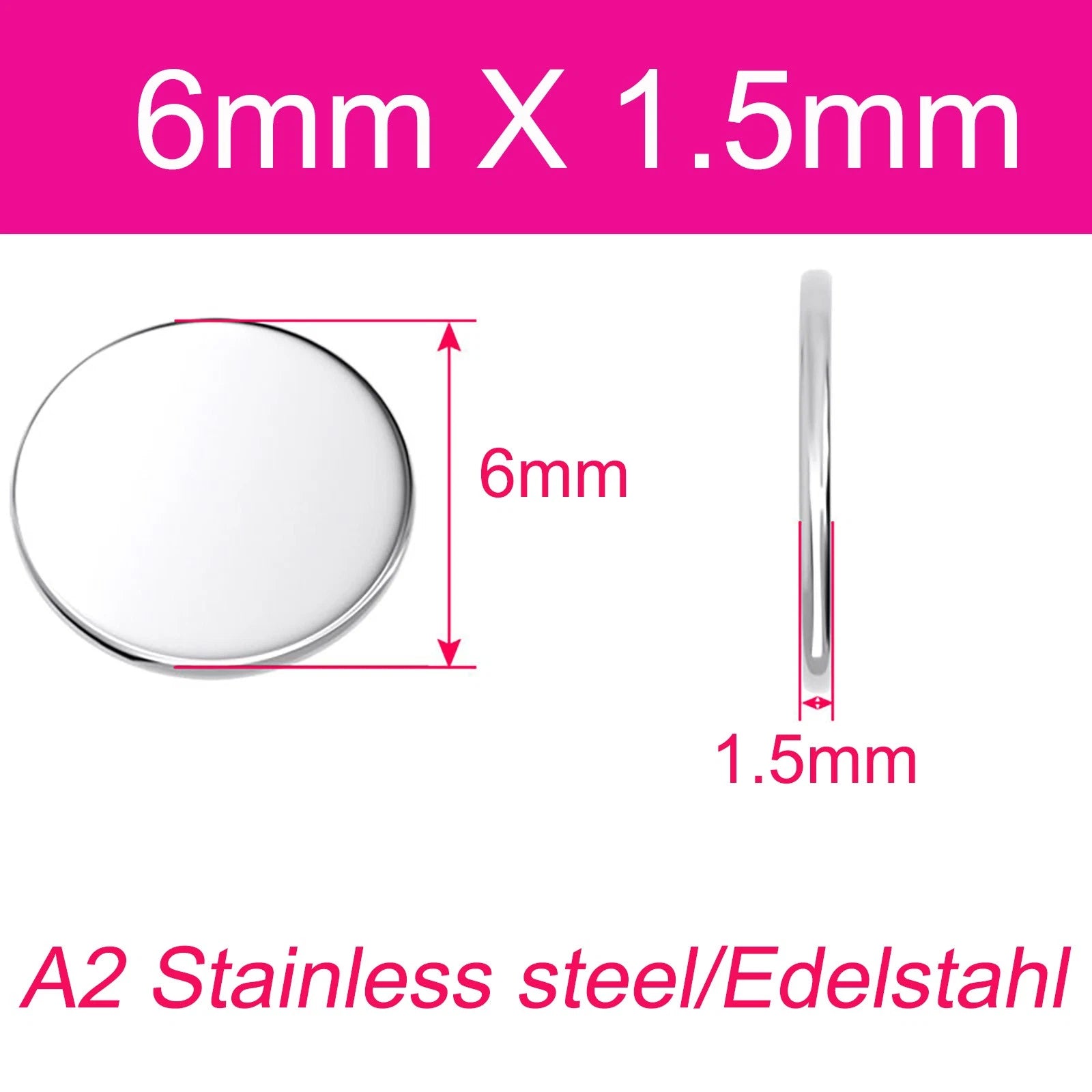 A2 304 Stainless Steel Round Plate Circular Sheet Disc Disk Thickness 1-4mm