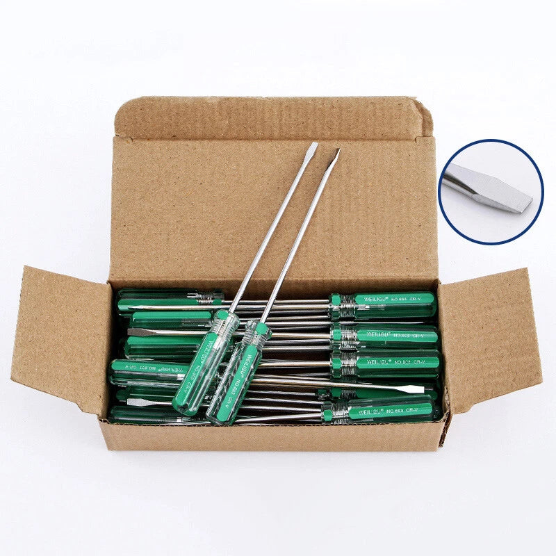 Phillips/Slotted Screwdriver Set Magnetic Tip Extra Long Plastic Handle Φ3 5 6mm