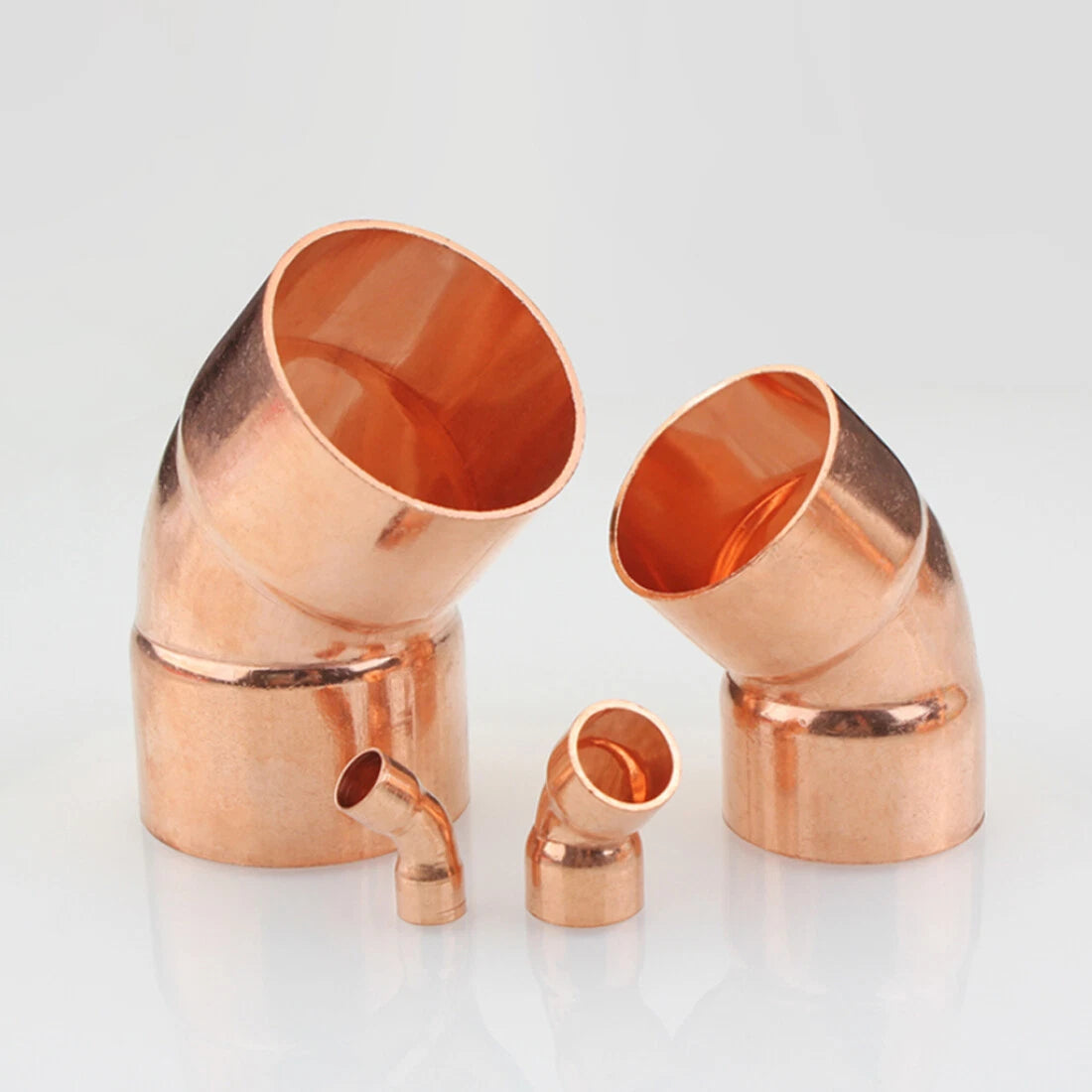 Copper Long Radius Street 45° Elbow — End Feed Refrigeration Fitting 6.35mm–133mm