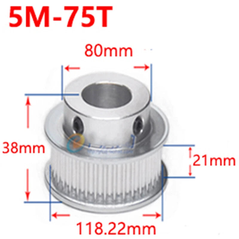 5M 46-75T Timing Pulley 20mm Belt Synchronous Wheel Gear 3D Printer Bore 5-28mm