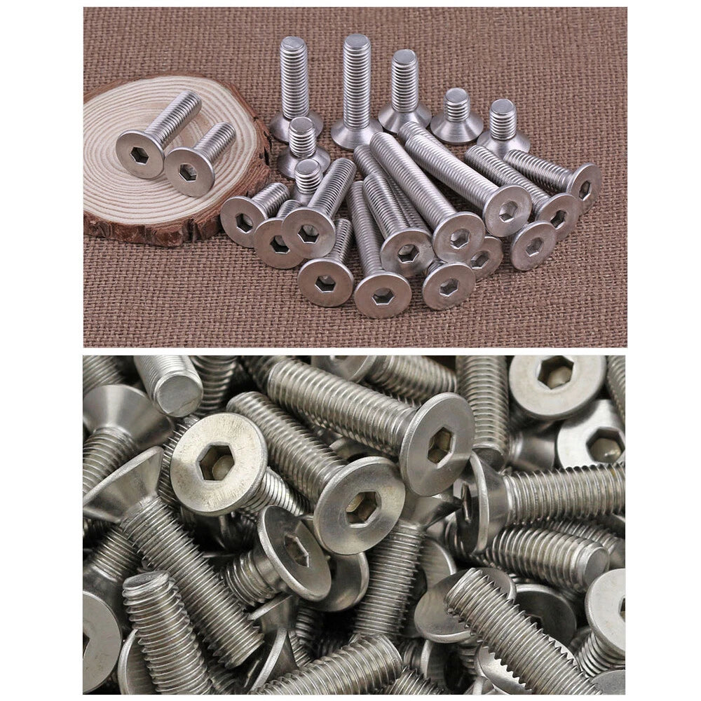 A4 Stainless Steel Countersunk Flat Head Allen Socket Machine Screws M3 M4 M5 M6 M8 M10 — 4mm to 100mm