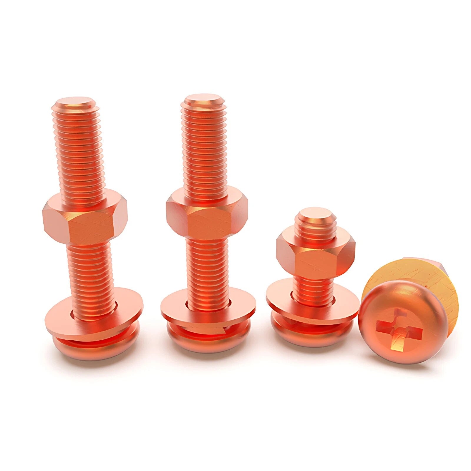 Pure Copper Phillips Pan Head Machine Screws – M3 M4 M5 M6, T2 Copper, Metric Coarse Thread