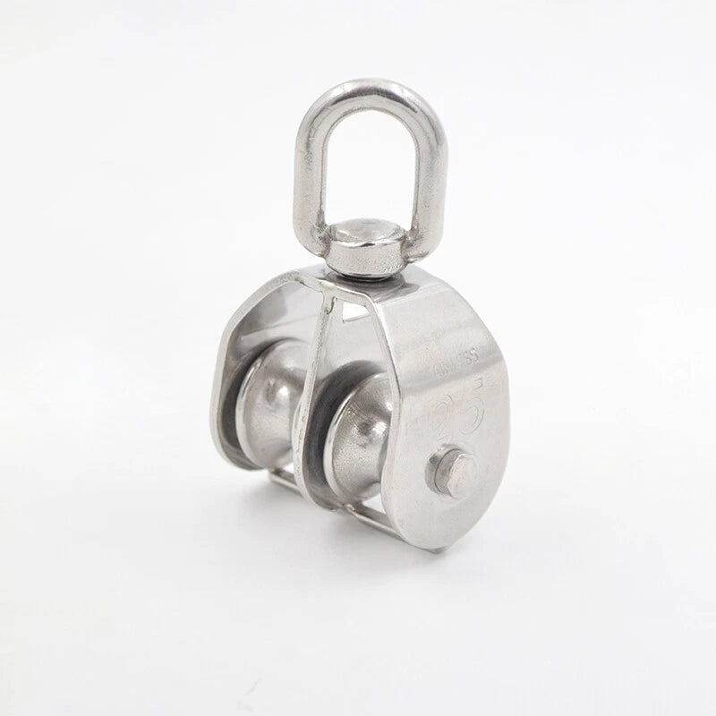 Stainless Steel Heavy Duty Single/Double Pulley Block Wheel Swivel Lifting Rope