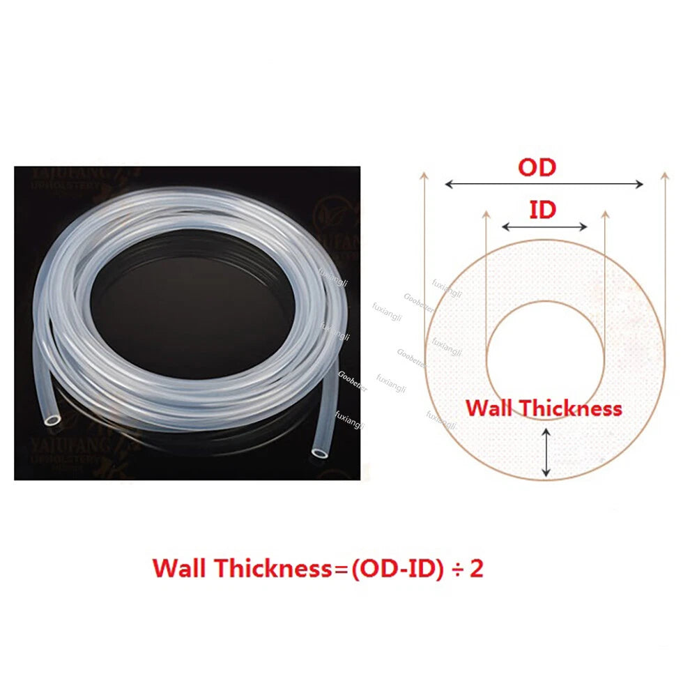 Translucent Silicone Vacuum Tube — Flexible Hose Pipe, -94°F to 500°F (-70°C to 260°C)