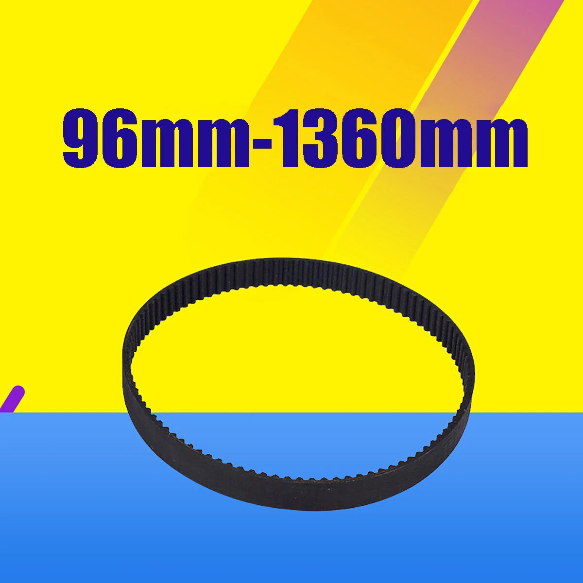 GT2 Timing Belt 6mm Wide Closed Loop — 2mm Pitch Rubber Drive Belt (96mm–1360mm)
