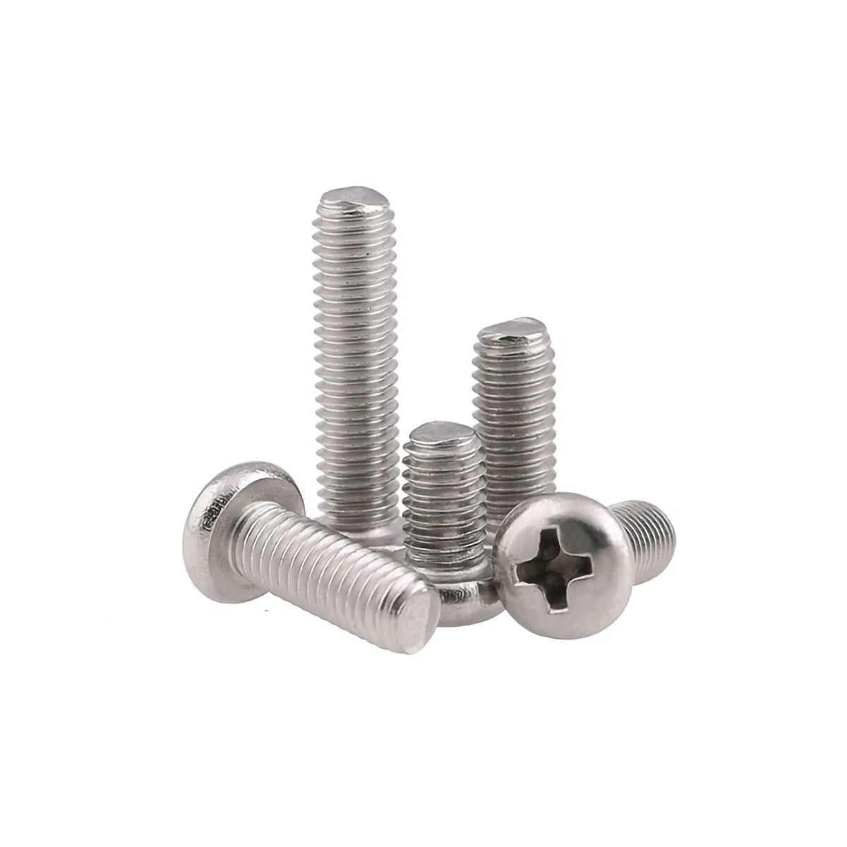 A2 304 Stainless Steel Pan Head Phillips Machine Screws M2 M2.5 M3 M4 M5 M6 M8 M10 — Full Range 3mm to 100mm