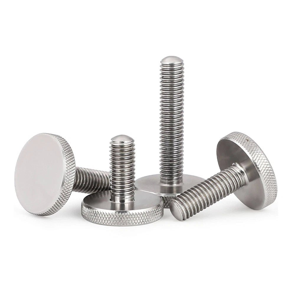 A2 Stainless Steel Flat Head Knurled Thumb Screws – M2 to M10, Hand Grip Knob Bolts - HomeDIYer