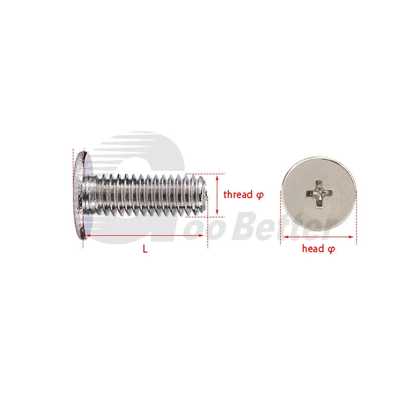 M4 Ultra Thin Flat Wafer Head Phillips Screws – Nickel or Black Zinc Plated, Carbon Steel (6–16mm Lengths)