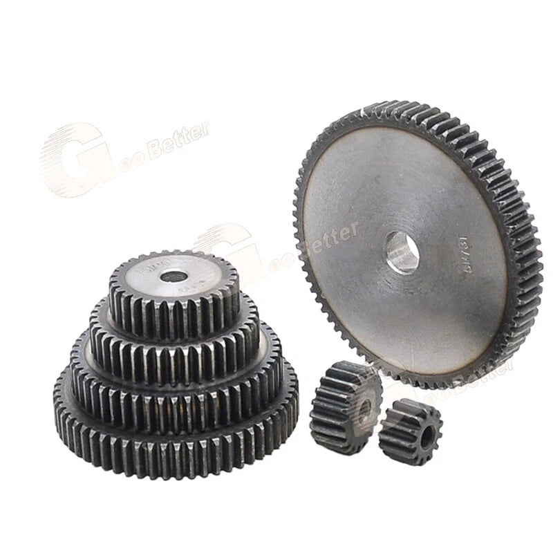 Mod 1.5 Pinion Gear Steel Spur Gear 12-90 Teeth 21-138mm OD Motor Flat Gears