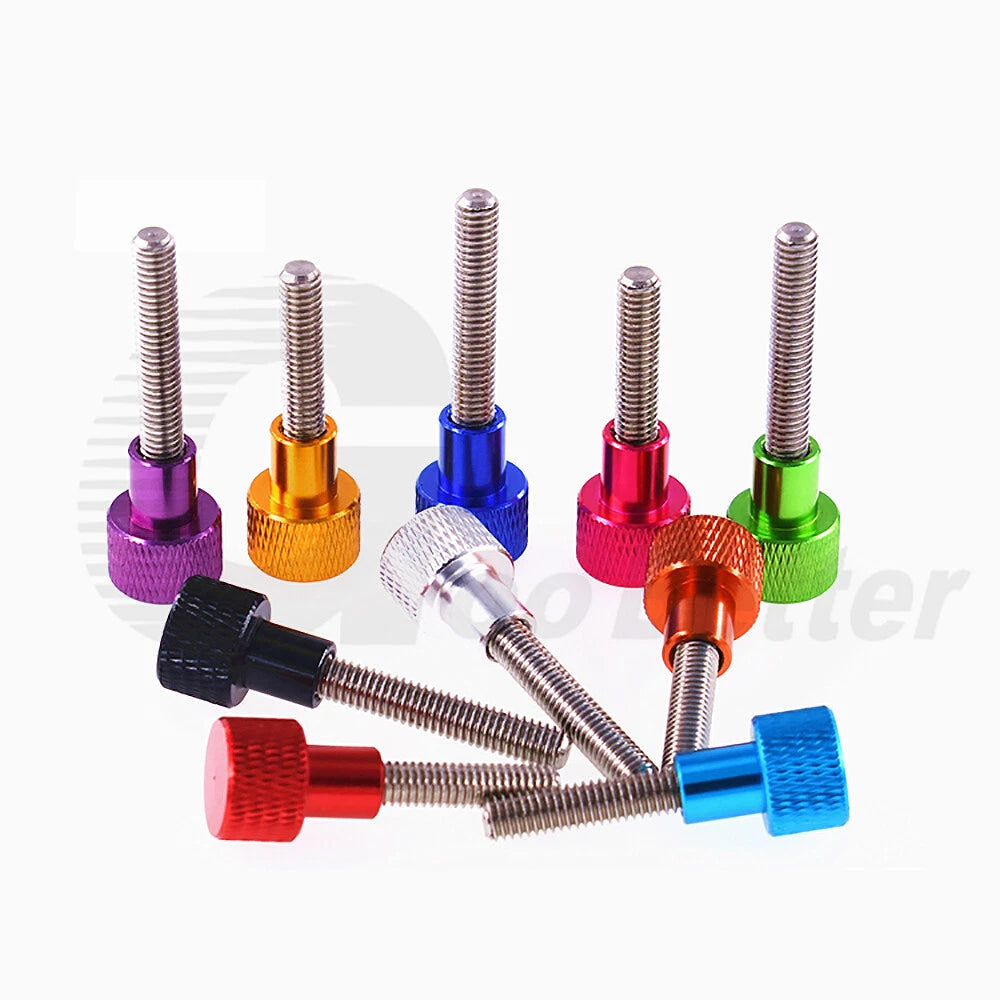 5pc M4 Adjustable Knurled Thumb Shoulder Screws 5-100mm Stainless Steel+Aluminum