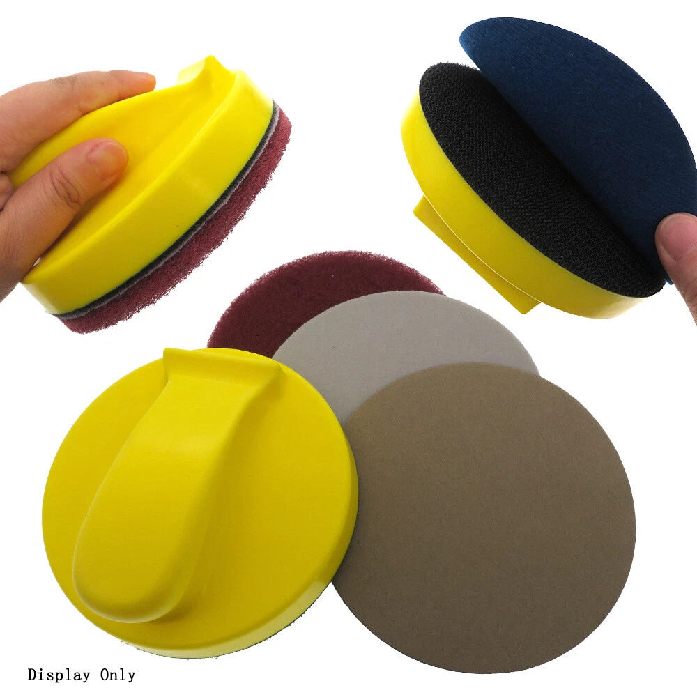 125mm 150mm Round Hand Sanding Block For Hook Loop Sandpaper Foam Polishing Pad
