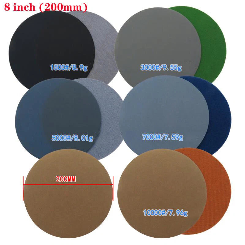 1"-8" Sanding Discs 25mm-200mm Water Sandpaper Hook £¦ Loop Pads 1500-10000 Grit