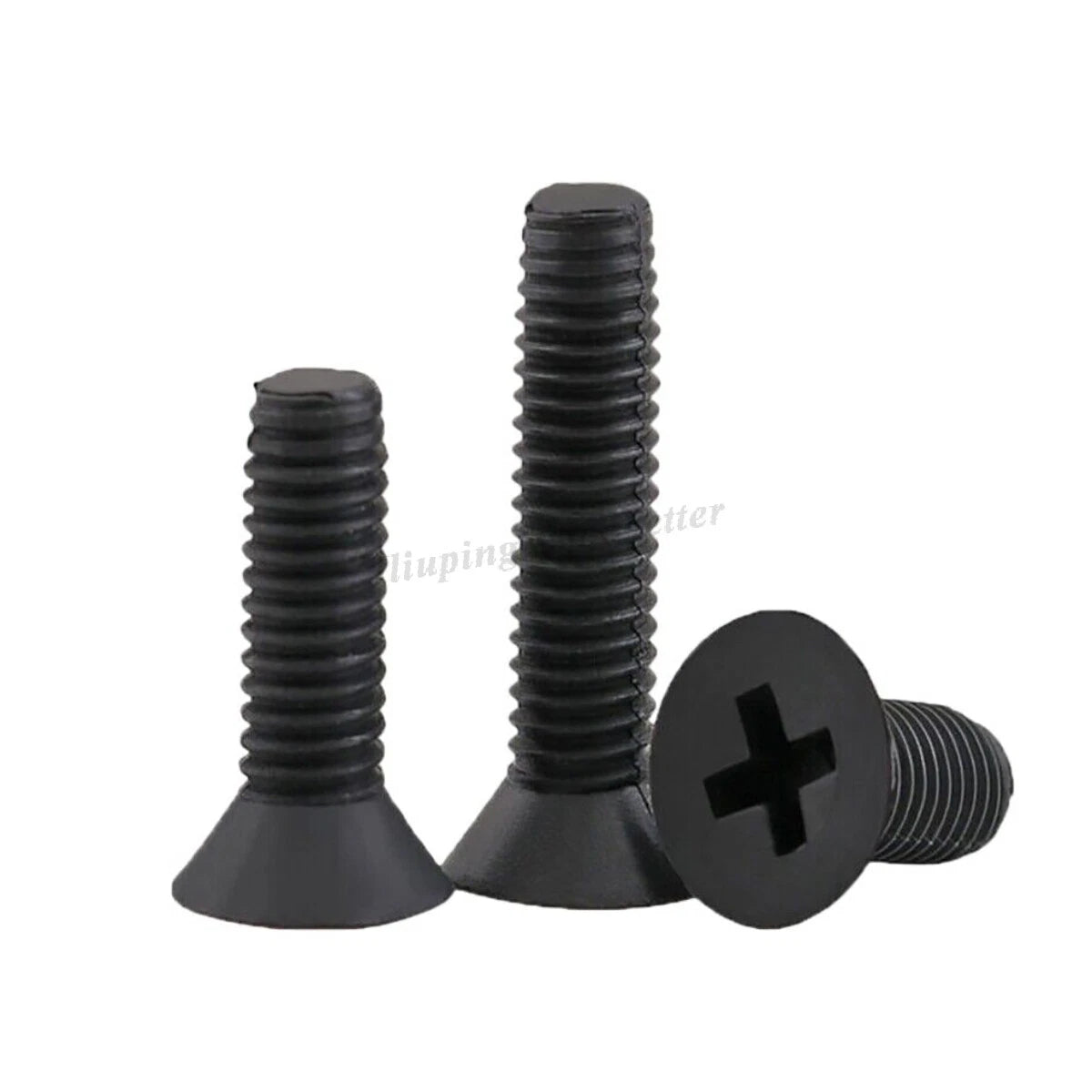 Black Nylon Phillips Flat Head Countersunk Machine Screws – M2 to M8, Fully Threaded (PA66) - HomeDIYer