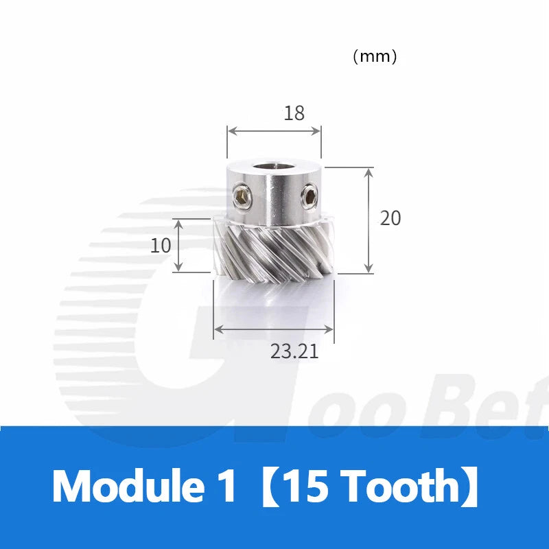 Module 1 Helical Gear Stainless Steel 45° Left-hand 13/15/20 Tooth Motor Pinion