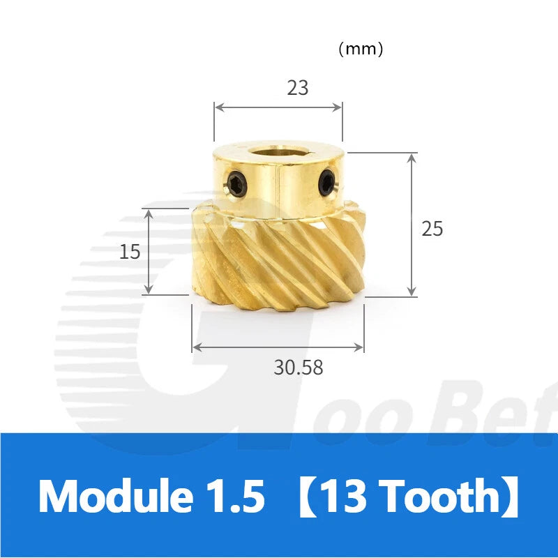 Brass Helical Gear Module 1.5 45° Left-hand 10-15 Tooth Motor Pinion 8-15mm Bore