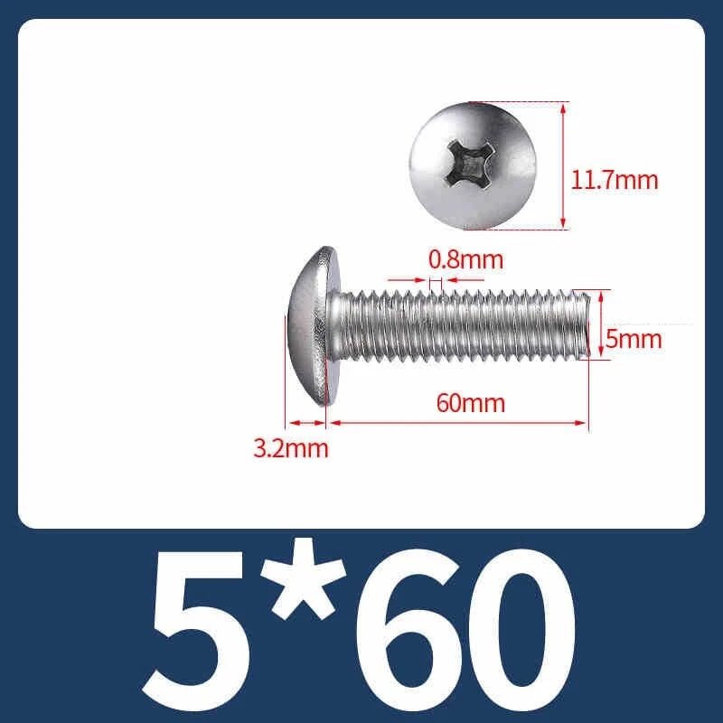 M2–M8 Stainless Steel Phillips Truss Head Machine Screws | 201 / 304 / 316 - HomeDIYer