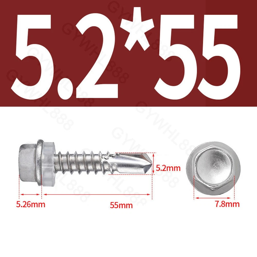 410 & A2 Stainless Hex Head Self‑Drilling Tek Screws – for Metal Roofing & Sheeting