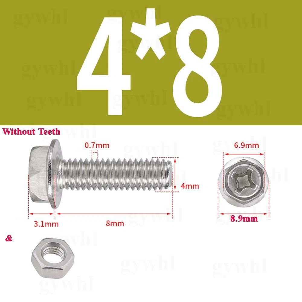 Phillips Hex Flange Bolts with Hex Nuts — Serrated & Smooth, M3–M8