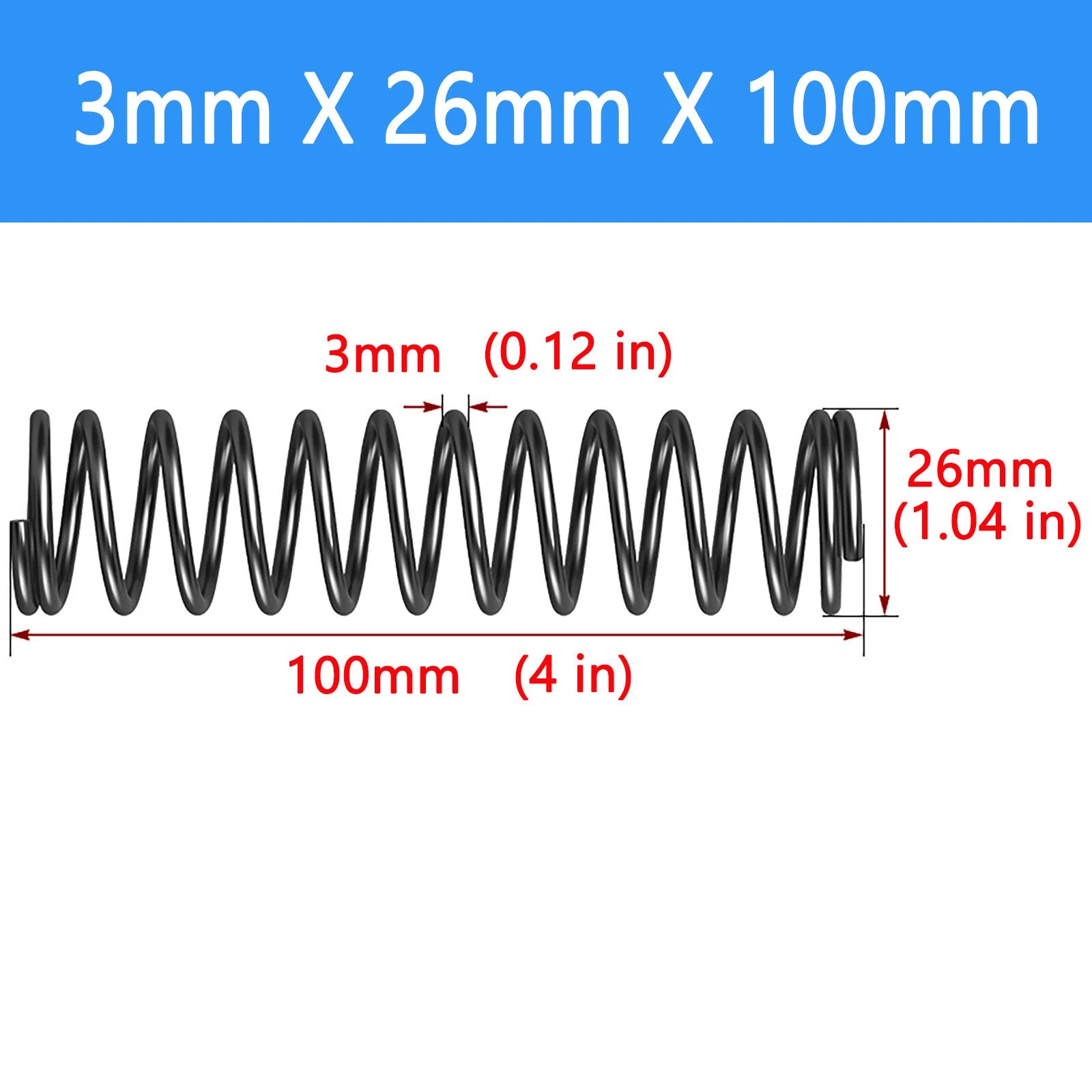 Springs Compression springs Extension spring Blank Wire diameter 3mm 6mm