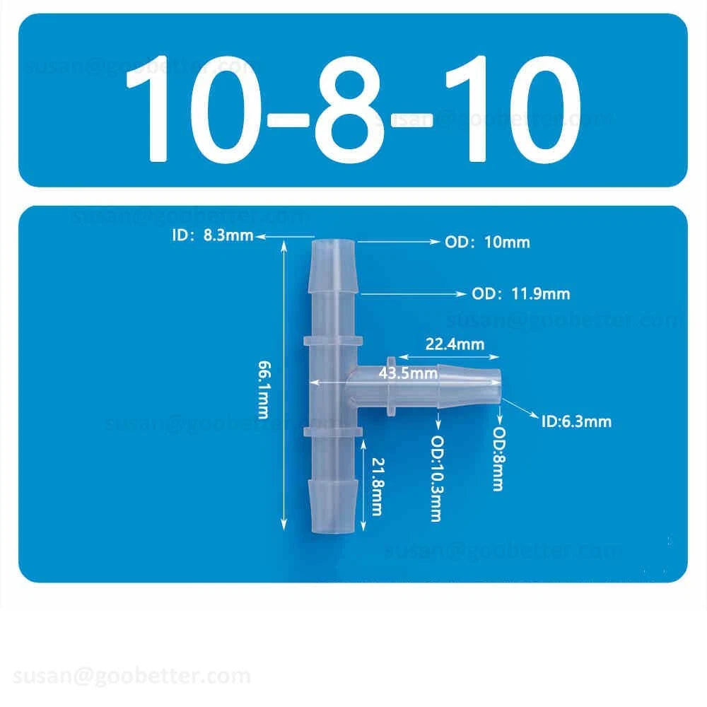 Plastic Barbed Hose Connectors — T-Piece, Elbow & Straight Fittings for Air & Water Lines