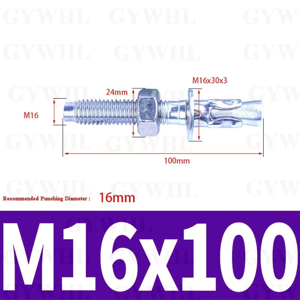 Hex Head Expansion Anchor Bolts — M6 to M20, Stainless Steel A2 & Zinc Plated, Extra Long