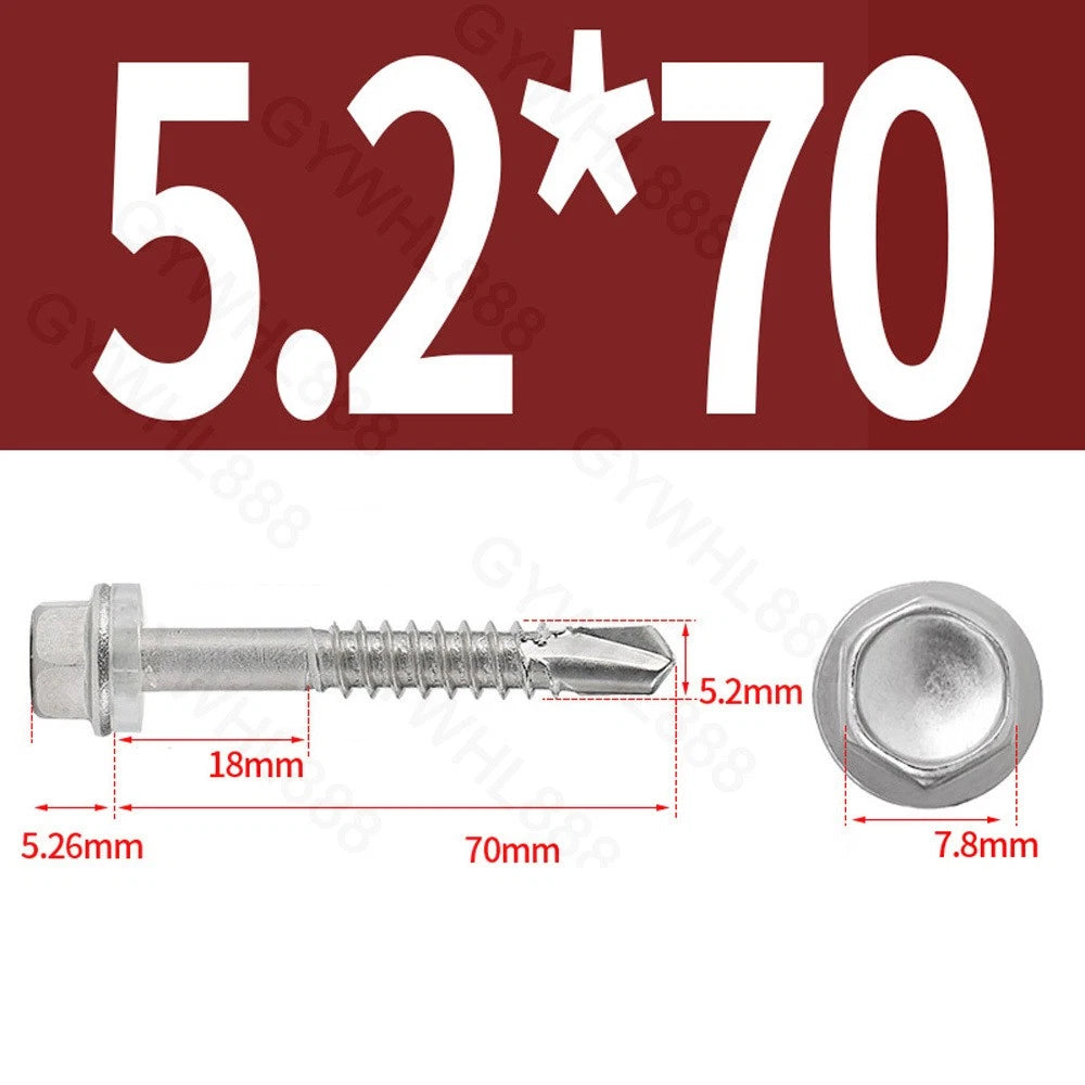 410 & A2 Stainless Hex Head Self‑Drilling Tek Screws – for Metal Roofing & Sheeting