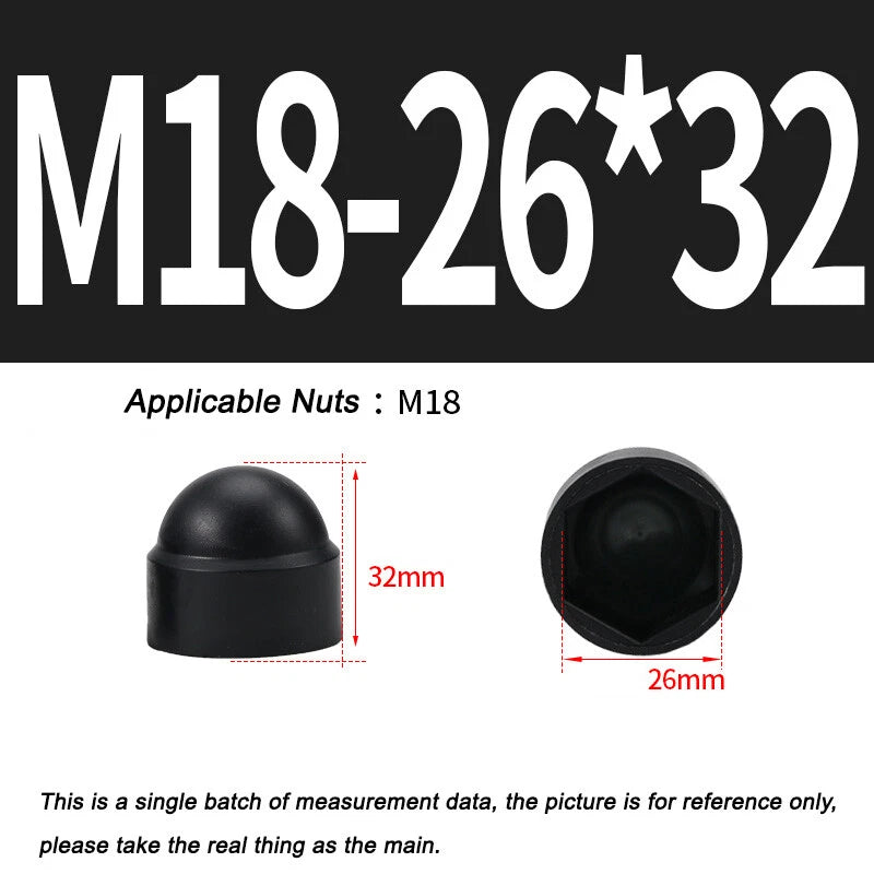 Hex Bolt & Nut Protection Caps – Plastic Hexagonal Screw Covers for M4 M5 M6 M8 M10 to M24 (PE, 5-100 Pack)
