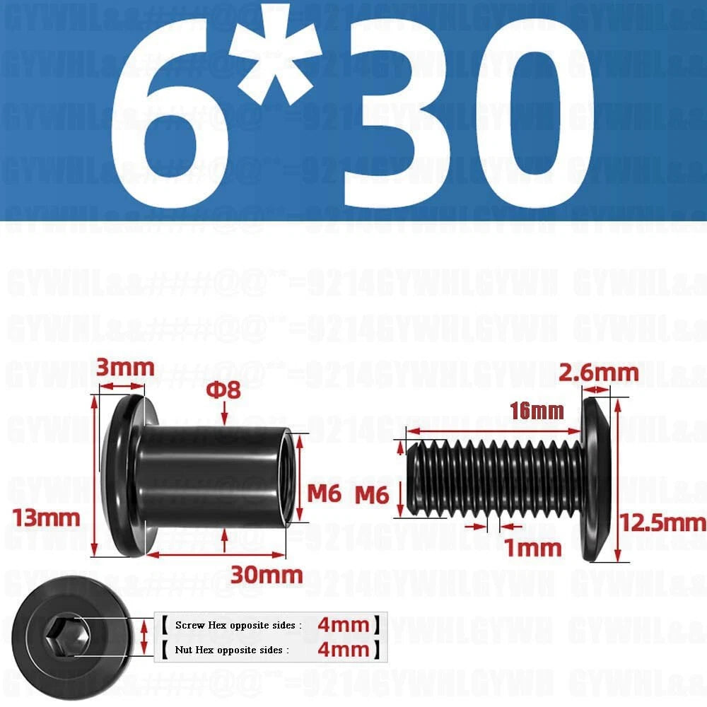 Metric Furniture Connector Bolts with End Cap Nuts — Stainless Steel M2 to M10