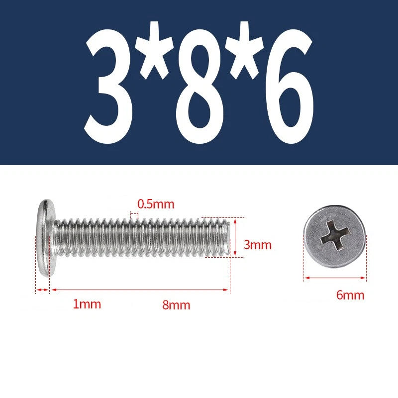 M1–M8 Ultra Thin Flat Head Phillips Machine Screws – A2 Stainless Steel, Fully Threaded