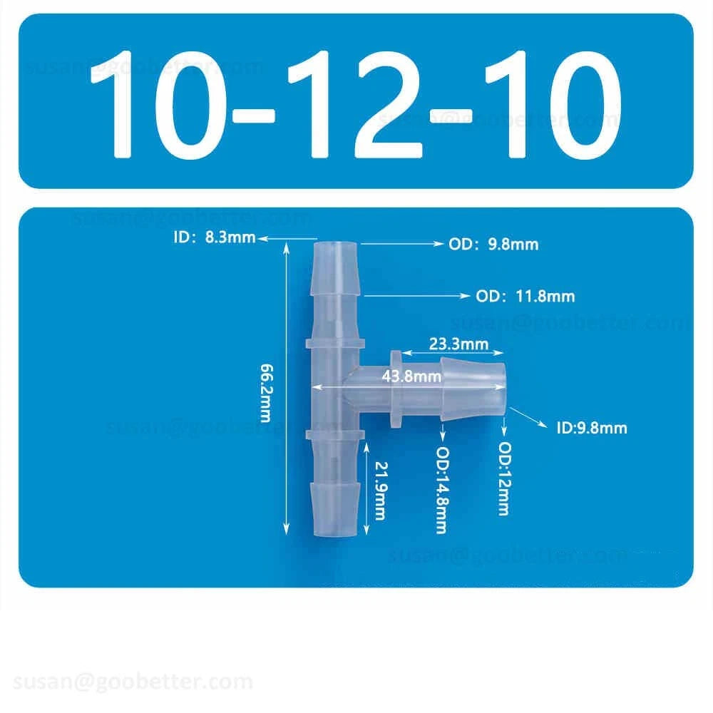 Plastic Barbed Hose Connectors — T-Piece, Elbow & Straight Fittings for Air & Water Lines